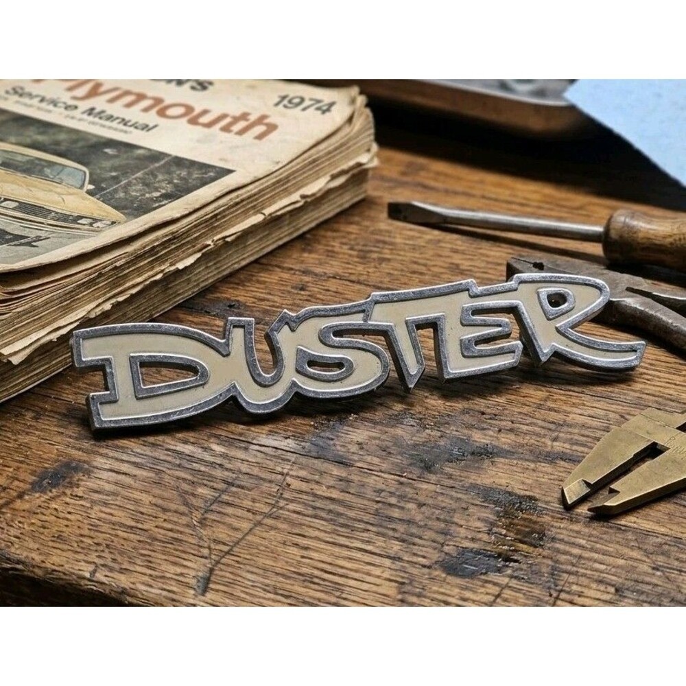 Vintage OEM 1972-1976 Plymouth Duster Emblem Script - Mopar Part # 3680304